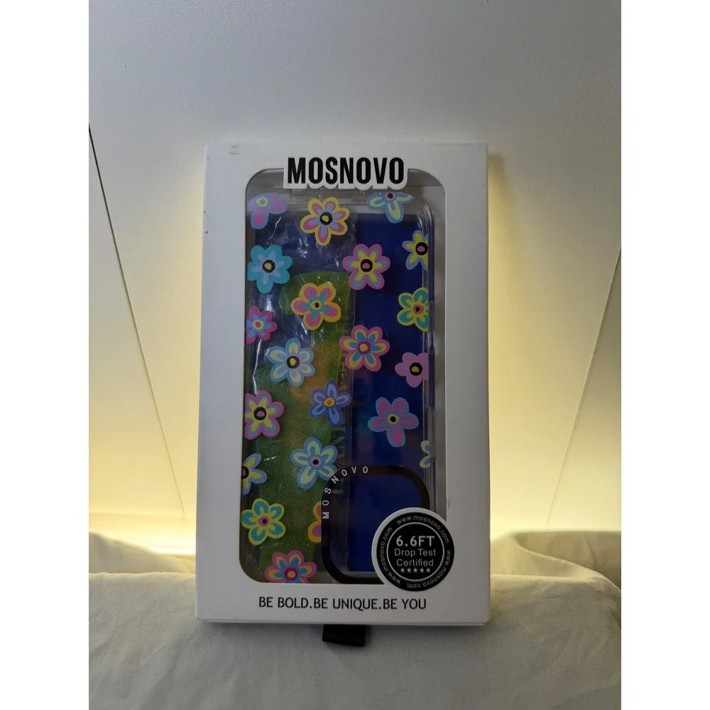 MOSNOVO iPhone 16 Pro Case Clear Floral Pattern 6.6ft Drop Protection I16-T573